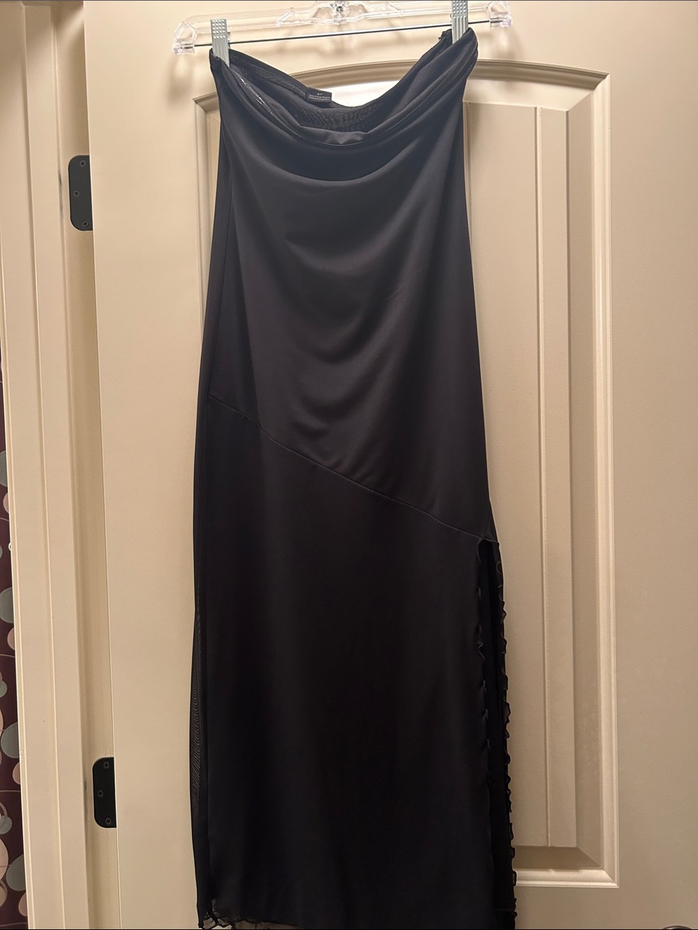 Urban Outfitters Black Strapless Draped Maxi Dress